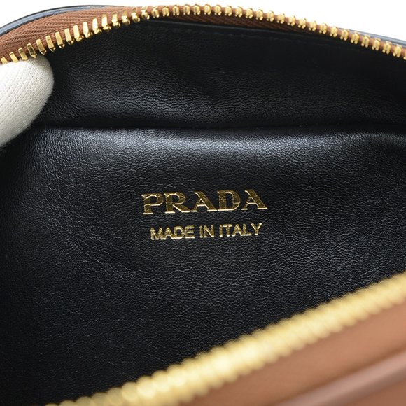 Prada Odette Handbag Shoulder Bag Leather Brown 1BH203 - Picture 8 of 9